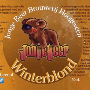 Etiket van Winterblond, bier van Jonge Beer Brouwerij Hoogeveen